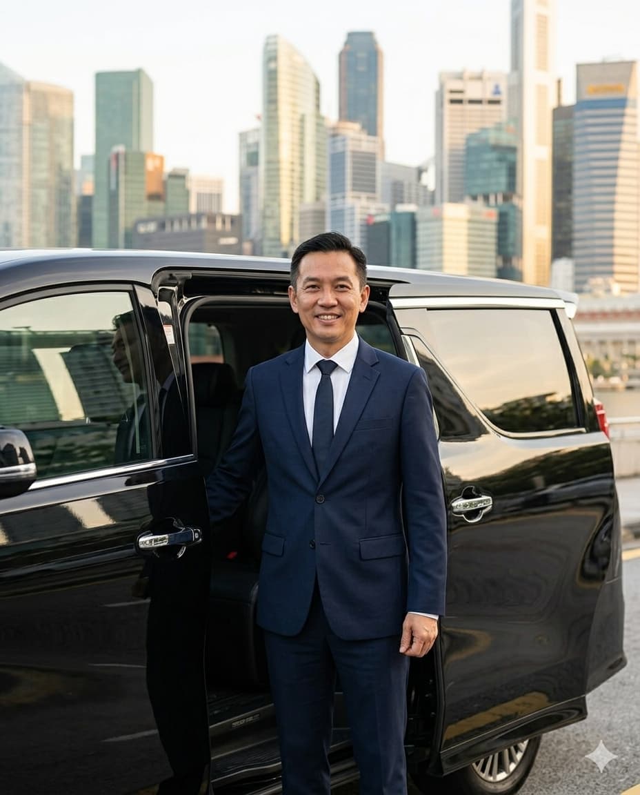 Platinum Maxi Cab professional driver in uniform