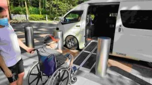 Image 27: wheelchair friendly taxi with wheelchair ramp